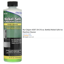 Nickel-safe ice machine cleaner