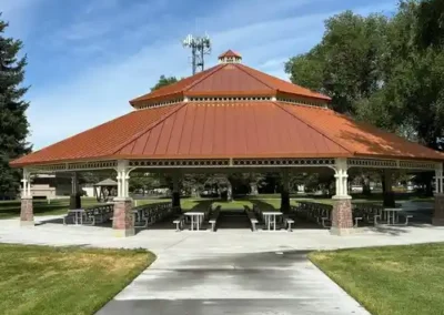 Pavilion at Layton Commons Park in Layton Utah, popular spot for community gatherings and outdoor events