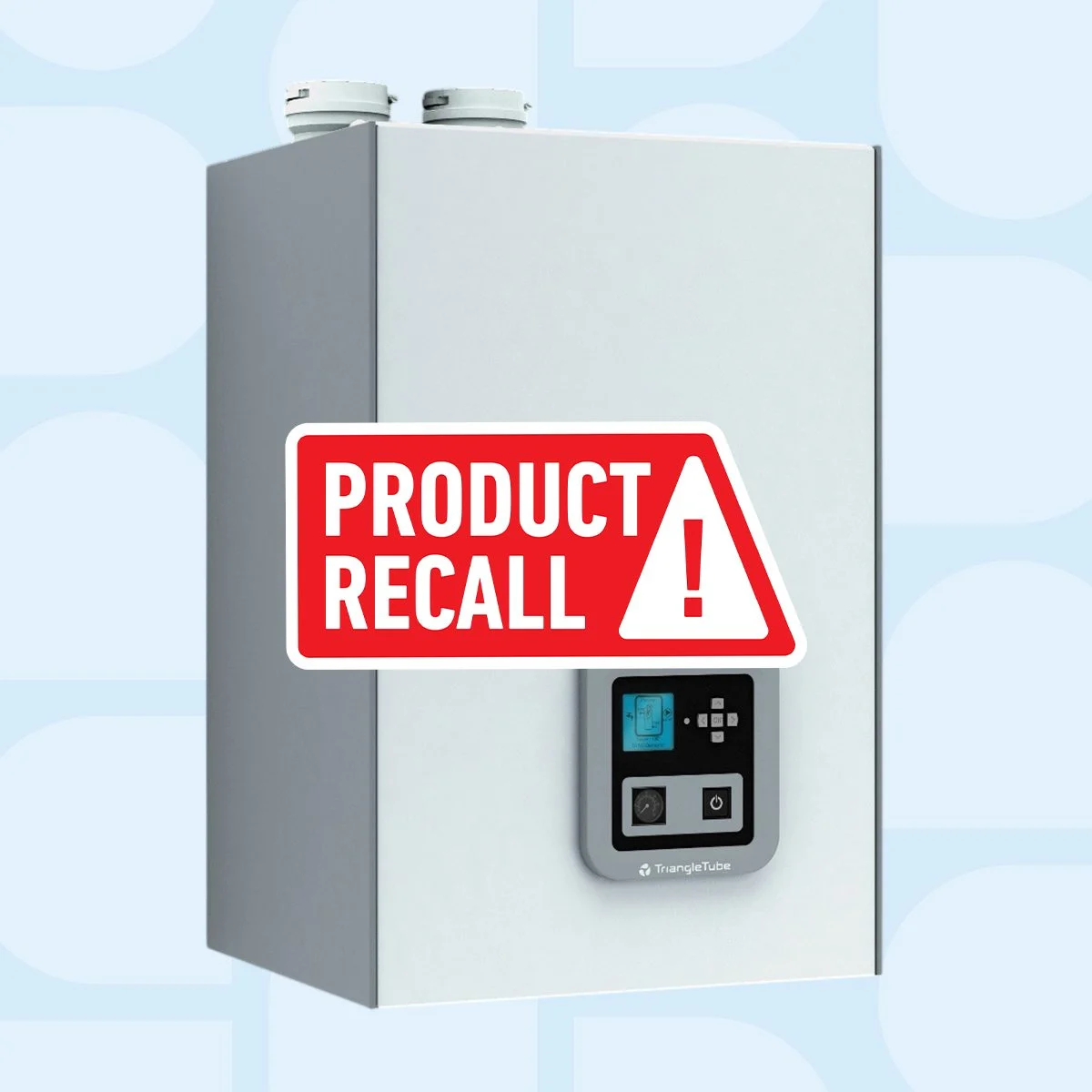 Triangle Tube boiler recall warning image showing the affected unit linked to carbon monoxide risks, urging Ogden homeowners to replace unsafe systems.